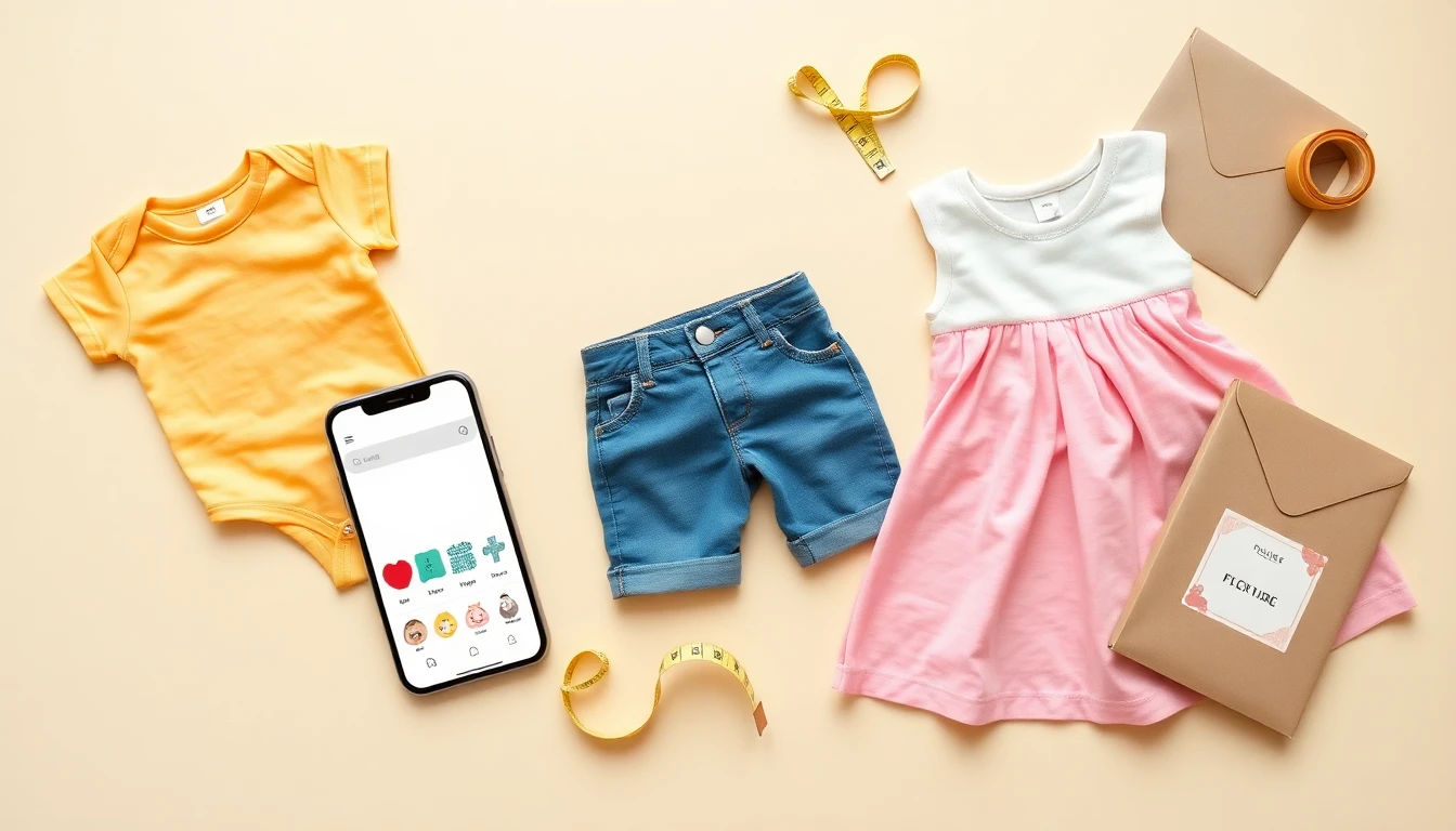 Vêtements d'enfants prêts à être vendus sur Vinted